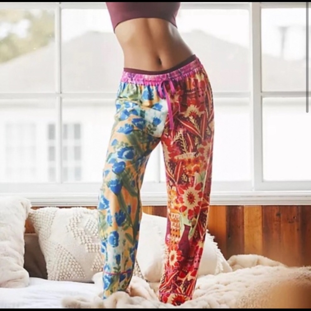 Bright & bold Roegiya for Anthropologie flannel pajama lounge pants, NWOT, Sz S